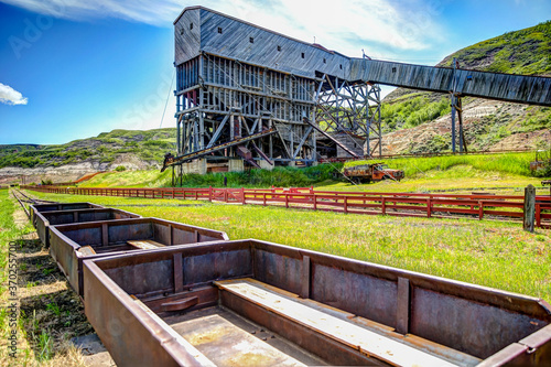 Rustic tipple at the Atlas Coal Mine in East Coulee Alberta