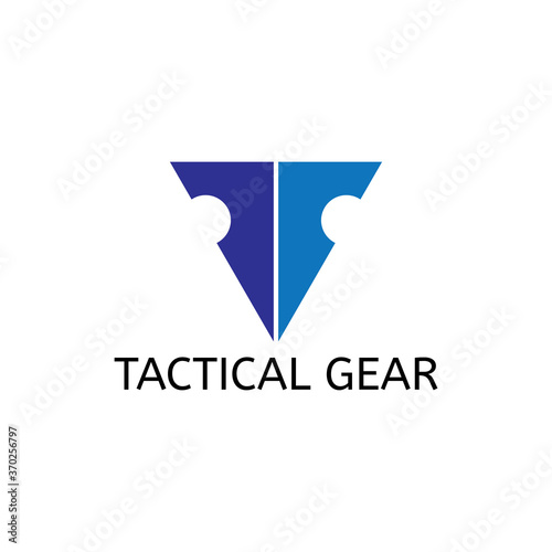 Triangle T letter logo design vector for tactical gear, tool, equipment product