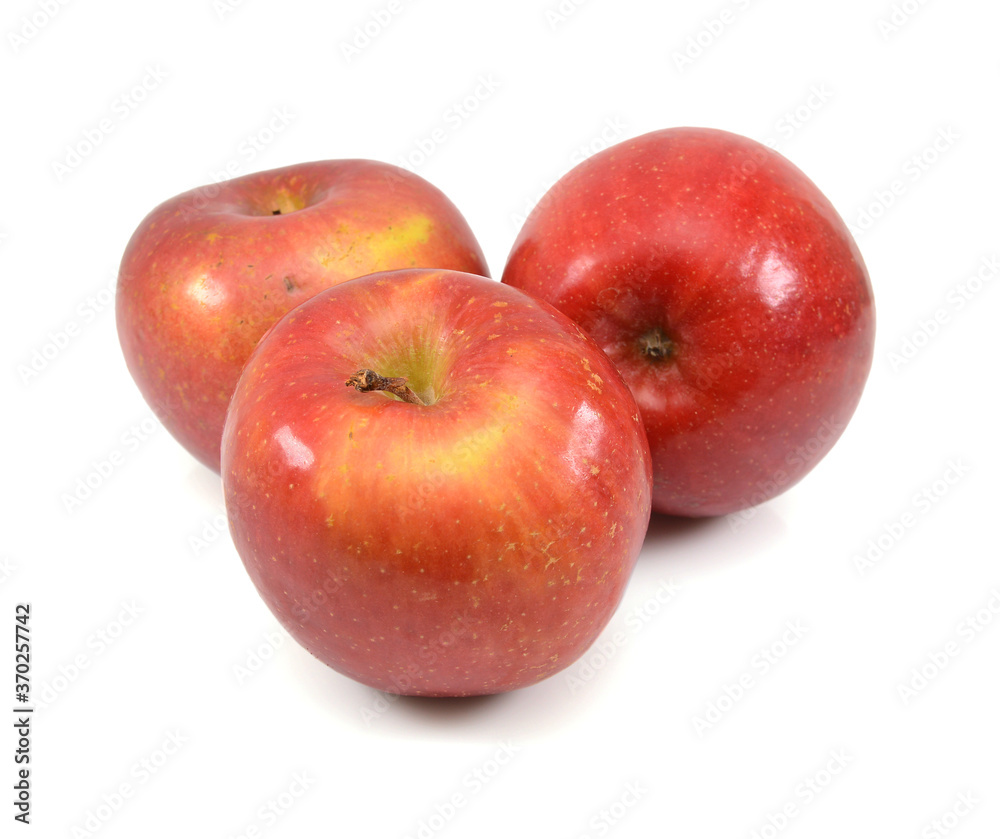 Fresh red apples isolated on white background 