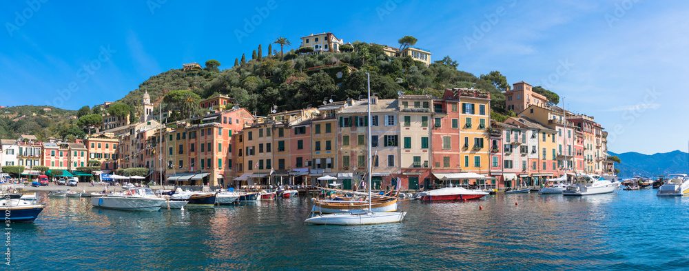 The picturesque harbour and buildings of Portofino, Italy