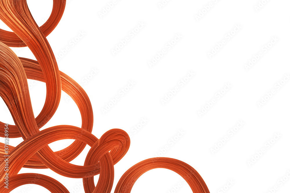 Waves of red hair isolated on white background. Copy space Waves of red hair isolated on white background. Copy space