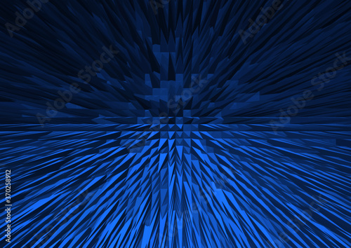 Abstract vector image in blue colors with shades. Crystalline shards of ice. Cave stalactites. Vector. Background image. Template for text. Background image. Afischa. Booklet.