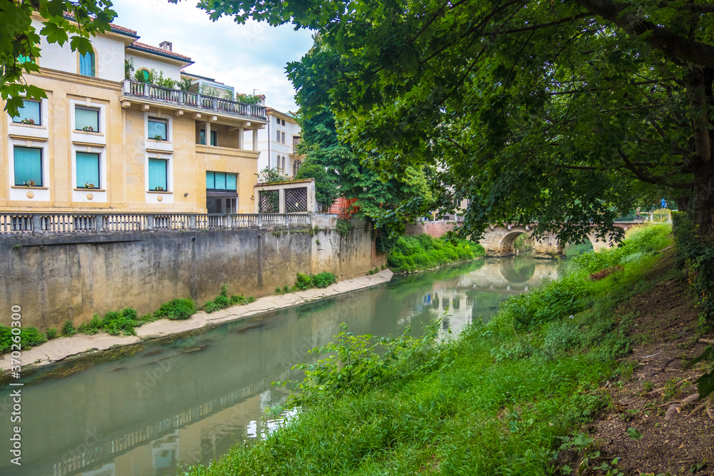 View of Retrone river in Vicenza, Italy