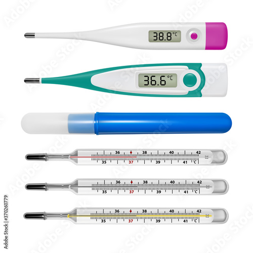 Electronic thermometer in the vector.