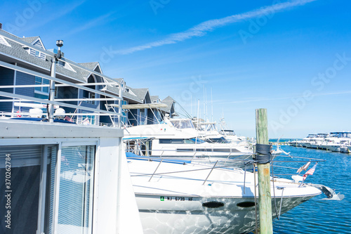 Yachts docked at a yacht club in Long Beach Island, New Jersey © Michael Moloney