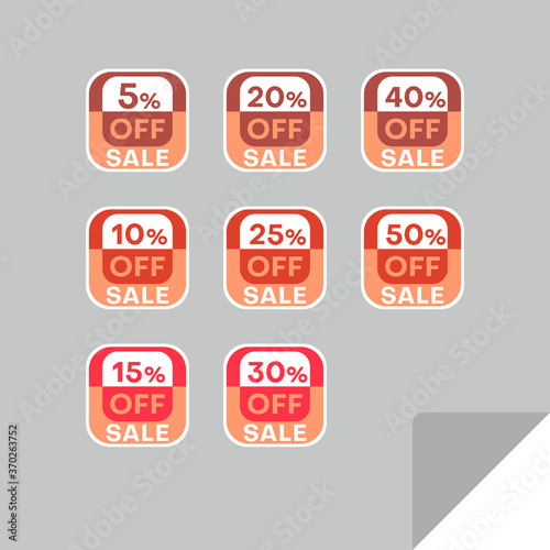 Set of discount labels. Timeless easy-to-read design.
