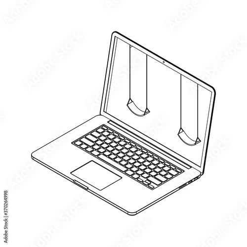 axonometric laptop swing set