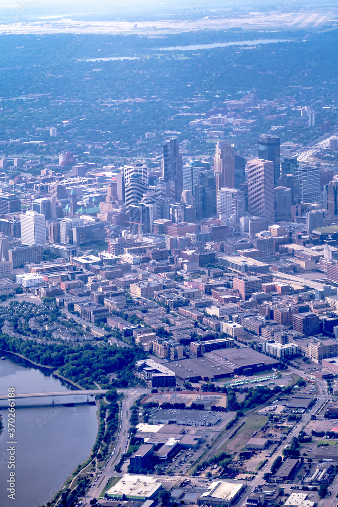 aerial view of major american city minneapolis minnesota aerial view of major american city minneapolis minnesota