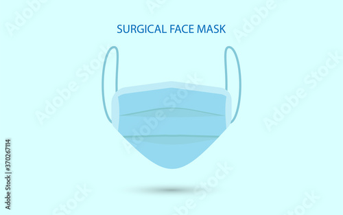 SURGICAL FACE MASK VECTOR ILLUSTRATION IN FLAT STYLE DESIGN