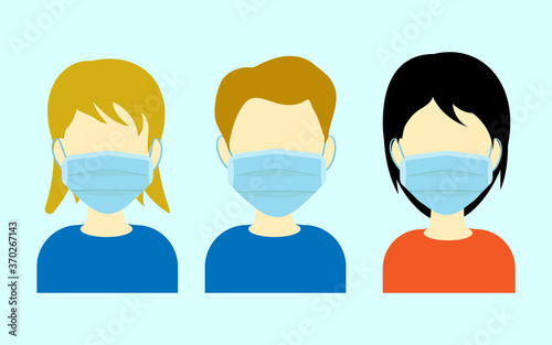 SURGICAL FACE MASK VECTOR ILLUSTRATION IN FLAT STYLE DESIGN