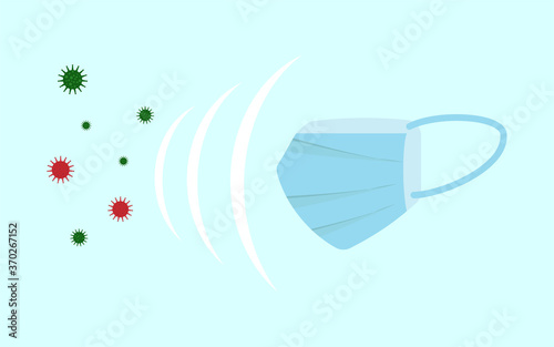 SURGICAL FACE MASK VECTOR ILLUSTRATION IN FLAT STYLE DESIGN