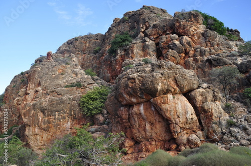 Rocky outcrops of gorges in Cape Range National Park in the arid north west of Australia.