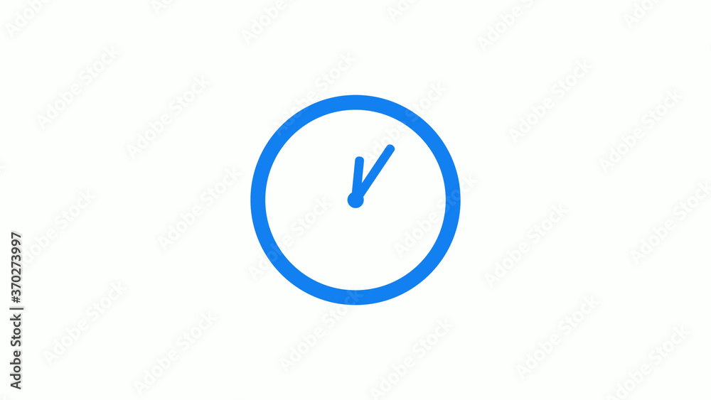 New aqua color circle clock icon on white background,Clock icon