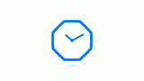 Counting down 12 hours clock icon on white background,Clock icon