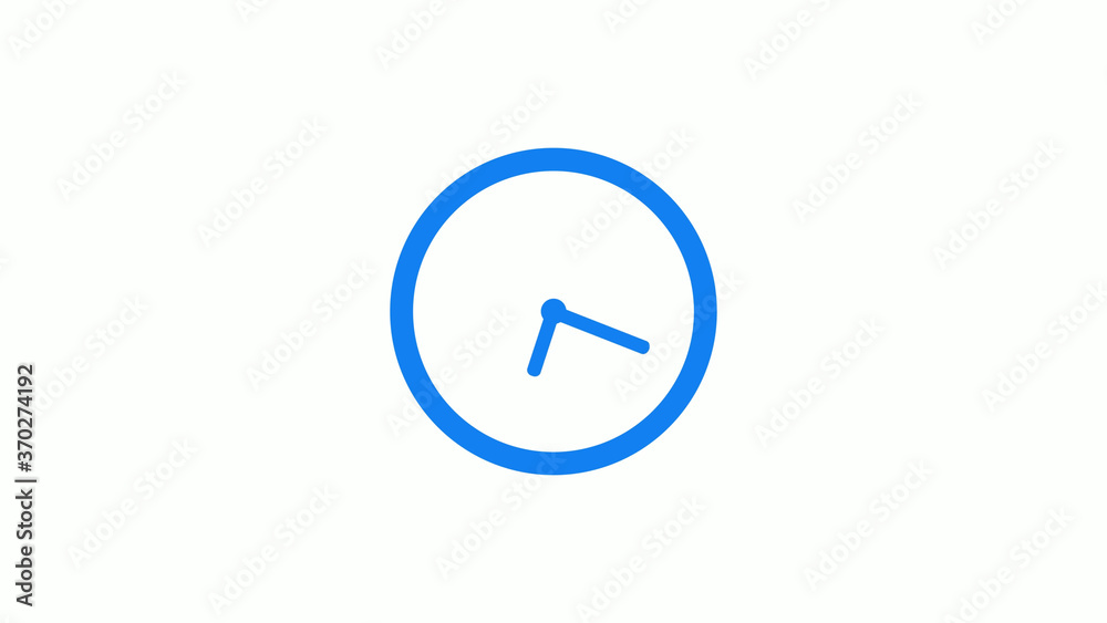Aqua color clock icon,12 hours clock icon on white background Aqua color clock icon,12 hours clock icon on white background