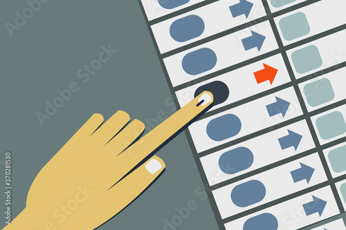 Hand casting vote in an Electronic voting machine