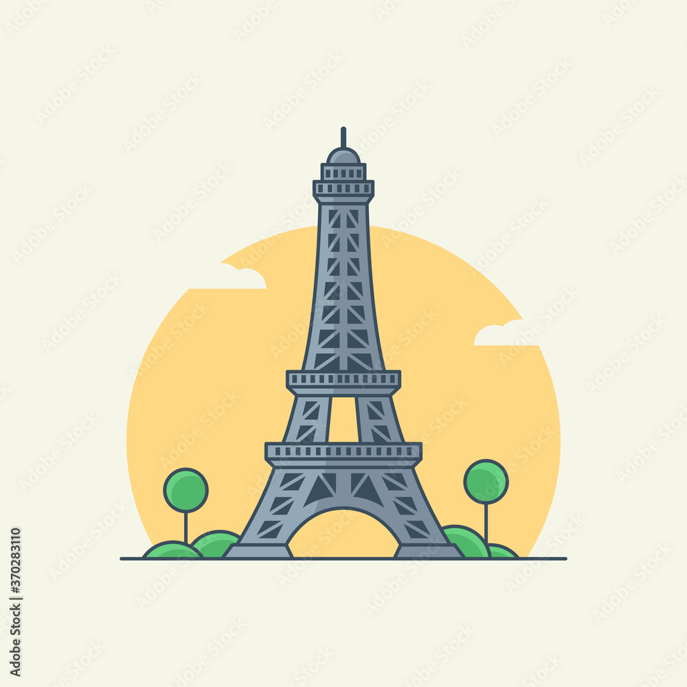 Eiffel tower icon vector illustration
