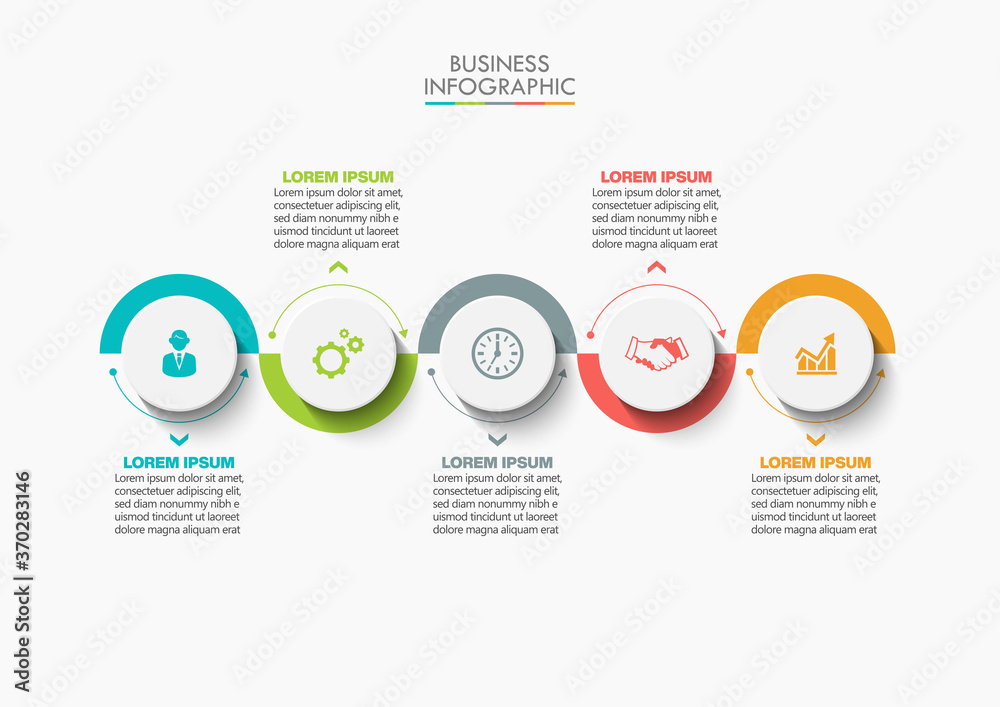 Fototapeta premium Business data visualization. timeline infographic icons designed for abstract background template milestone element modern diagram process technology digital marketing data presentation chart Vector