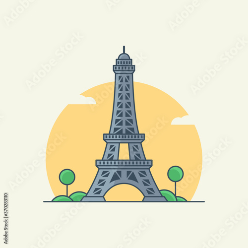 Eiffel tower icon vector illustration