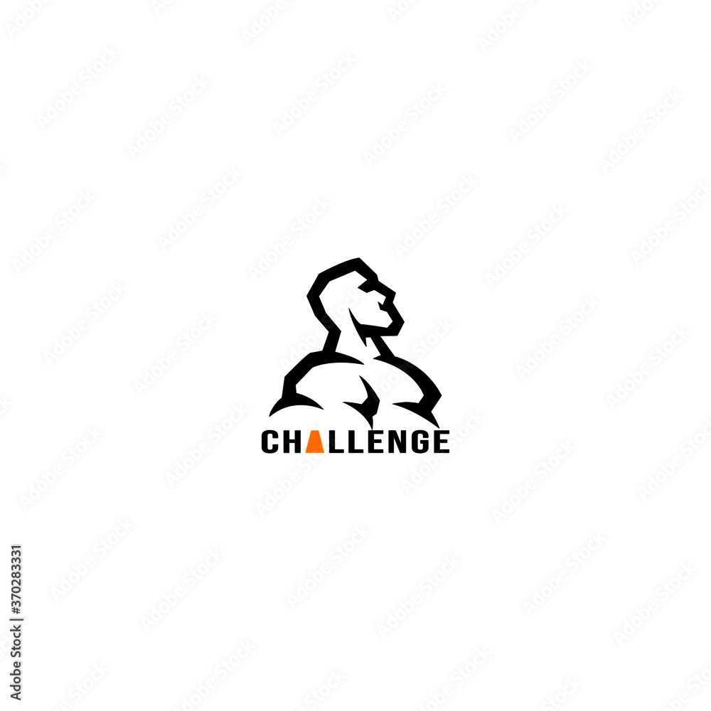gym sports logo concept illustration with line art man, muscle logo line art vector gym sports logo concept illustration with line art man, muscle logo line art vector