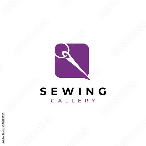 Needle talk sew logo template vector illustration