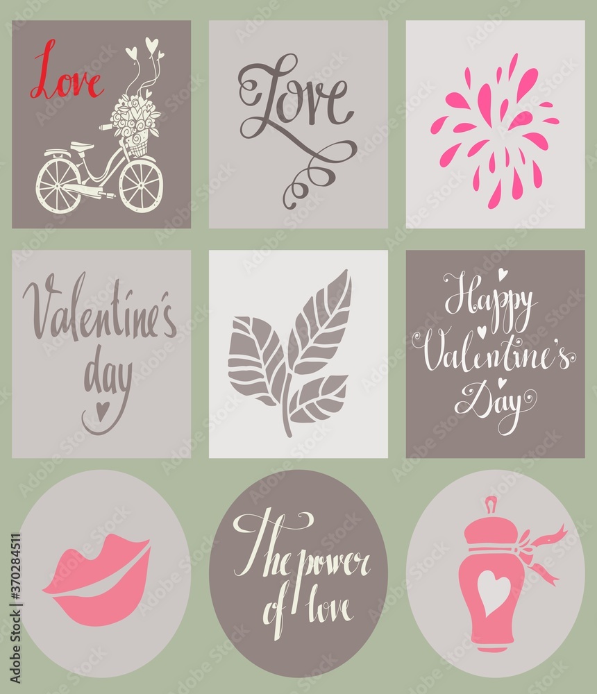 Naklejka premium vector illustration of Valentines day cards icon