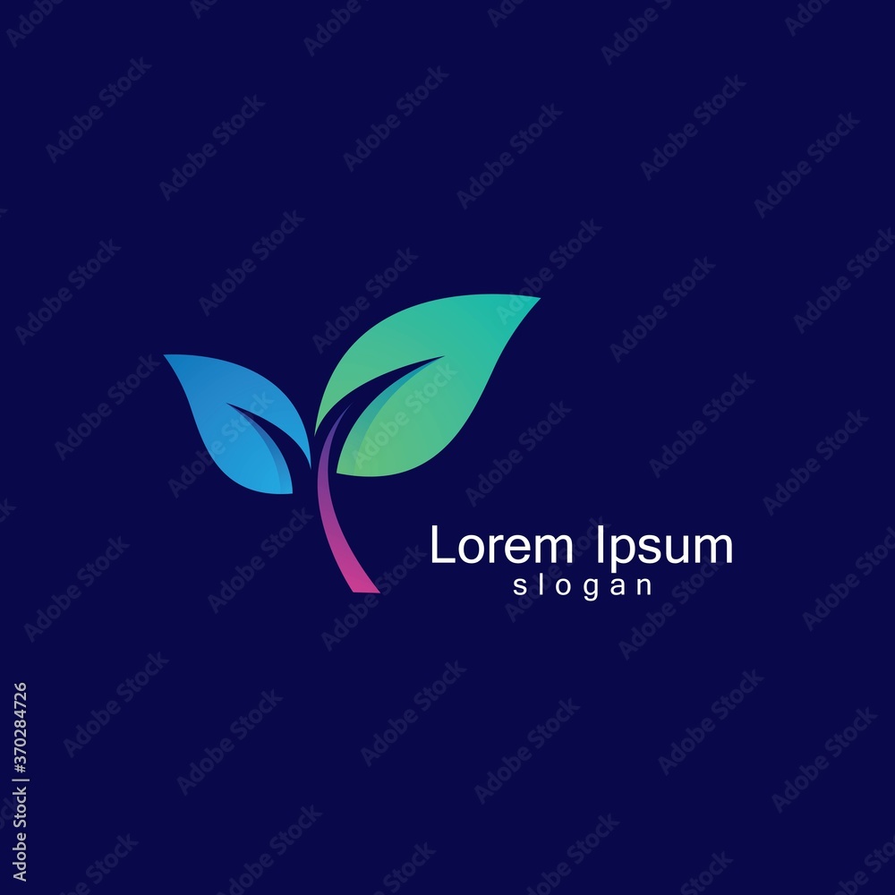 Tree gradient logo template vector icon Tree gradient logo template vector icon