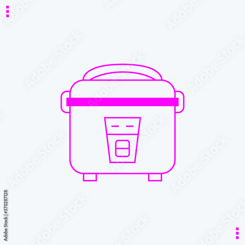 monochrome contour kitchen electric multicooker isolated black outline illustration on white background