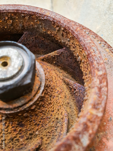 Photography Rust on the pump impeller the surface of the impeller are suffered serious damage