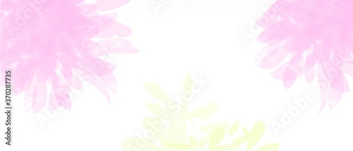 Hand painted watercolor light purple and yellow flowers White background © BENYAPHA  