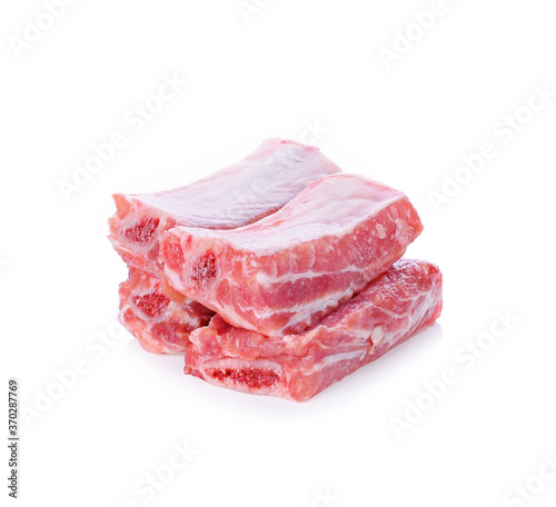 Pork rib meat isolated on white background