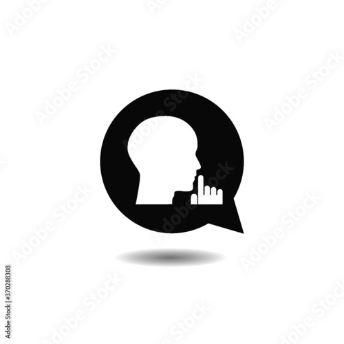 Silence icon with shadow