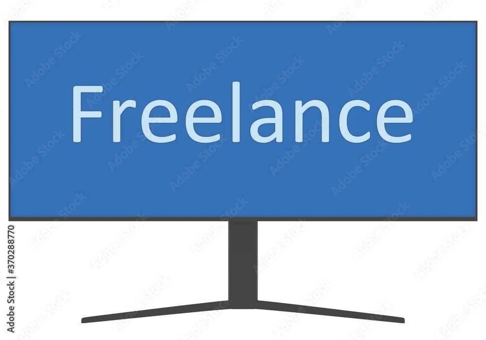 Image of the monitor with the inscription freelance. Not a vector Image of the monitor with the inscription freelance. Not a vector