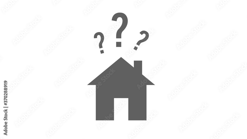 House Model with question marks illustartion House Model with question marks illustartion