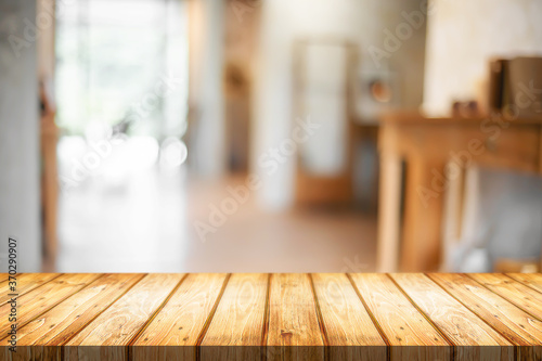 Cozy living room with Blurred background and wooden montage. © qOppi