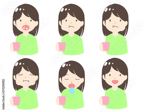 うがいをする女性　線無し