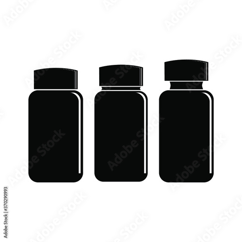 several small black bottle, poison
