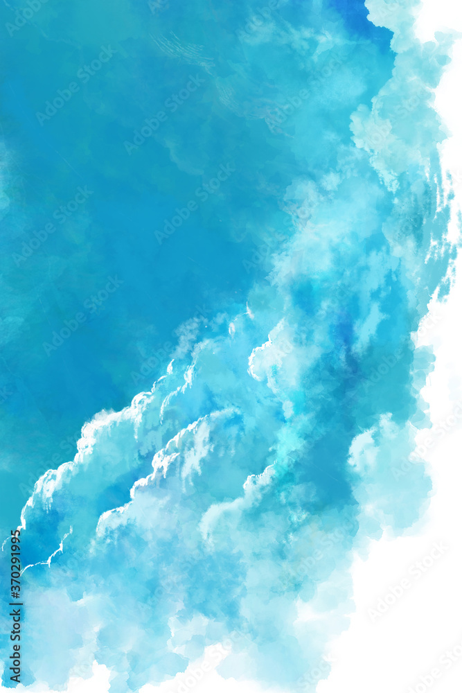 ターコイズブルーの夏空 積乱雲 入道雲 の壁紙 テクスチャ Ilustracion De Stock Adobe Stock