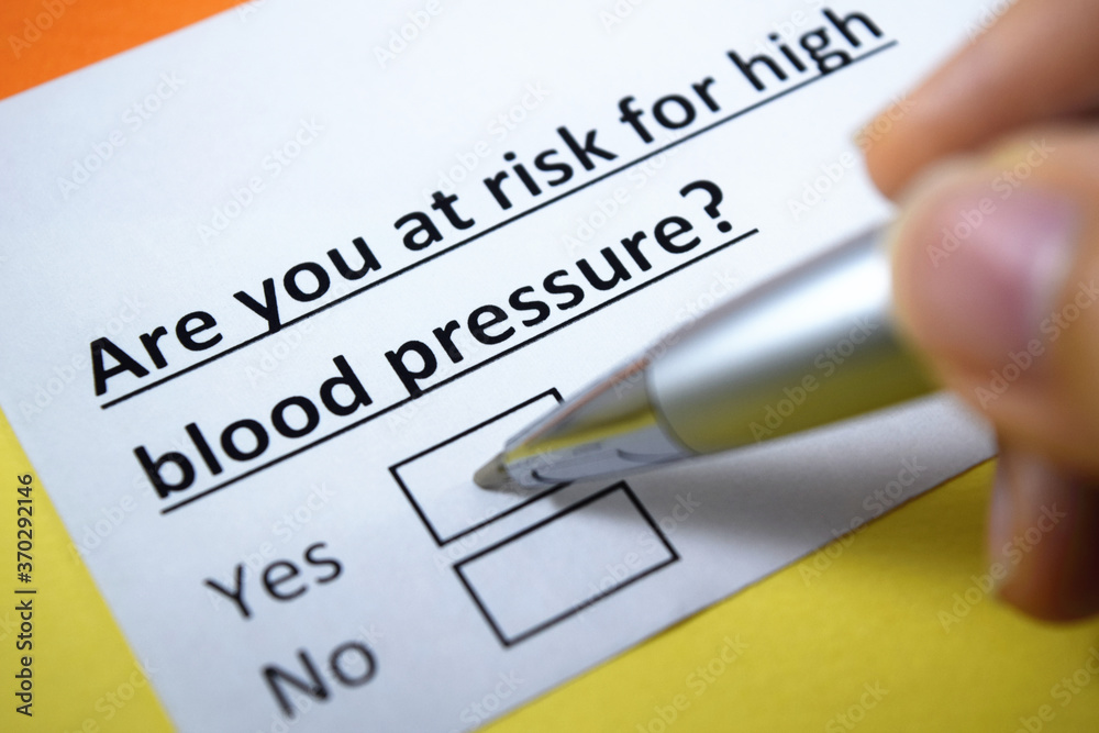 A person is answering question about high blood pressure. A person is answering question about high blood pressure.