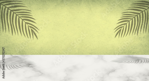 abstract background for product presentation with marble table and medium lemon chiffon walls color
