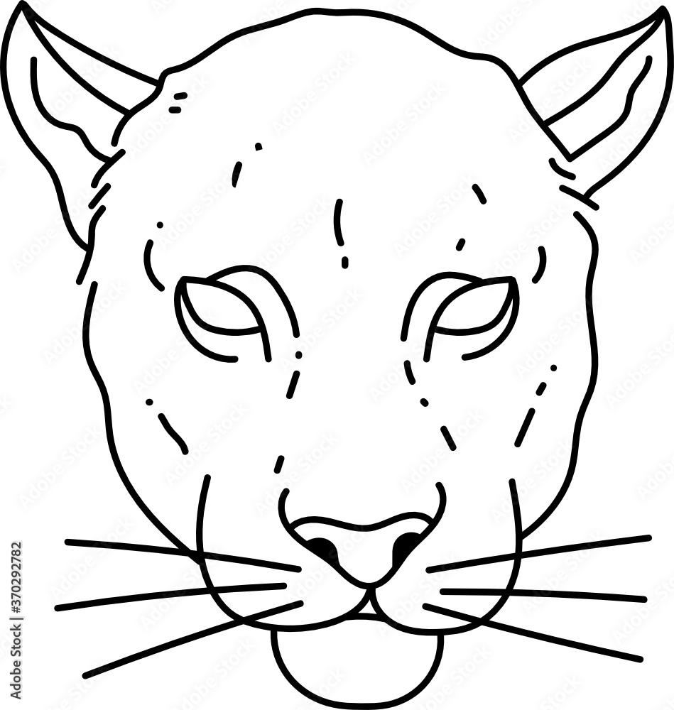 Panther Head Line Art Panther Head Line Art
