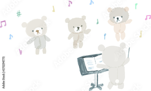 熊の合唱のイラスト