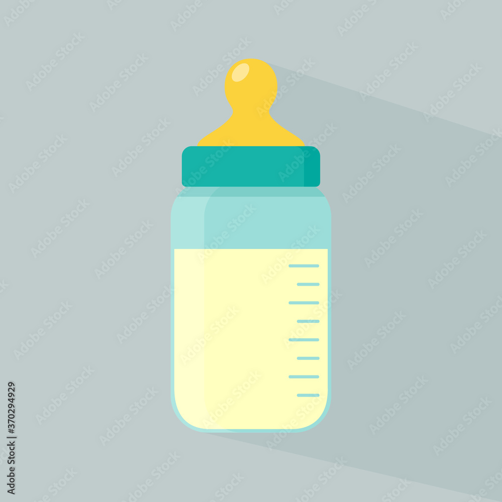 Baby bottle. Flat modern design with shadow, vector Baby bottle. Flat modern design with shadow, vector