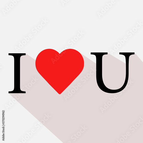 i love you, abbreviated text with heart shape vector