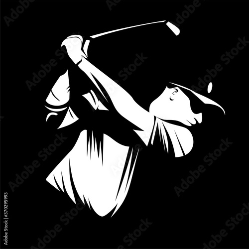 golf player icon logo illustration vector