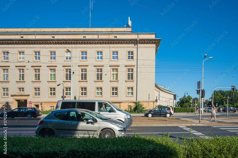 Wroclaw, Poland August 5, 2020; The building of the Lower Silesian Voivodship Office in the city of Wroclaw on the Odra River.
