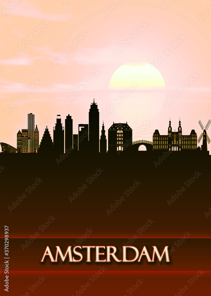 Amsterdam City Skyline