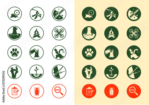 Tree removal service icon set