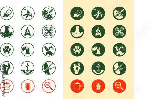 Tree removal service icon set