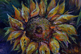  Art painting Oil color sunflowers  Thailand